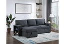U0202 Dark Grey Reversible Pull Out Sofa Bed