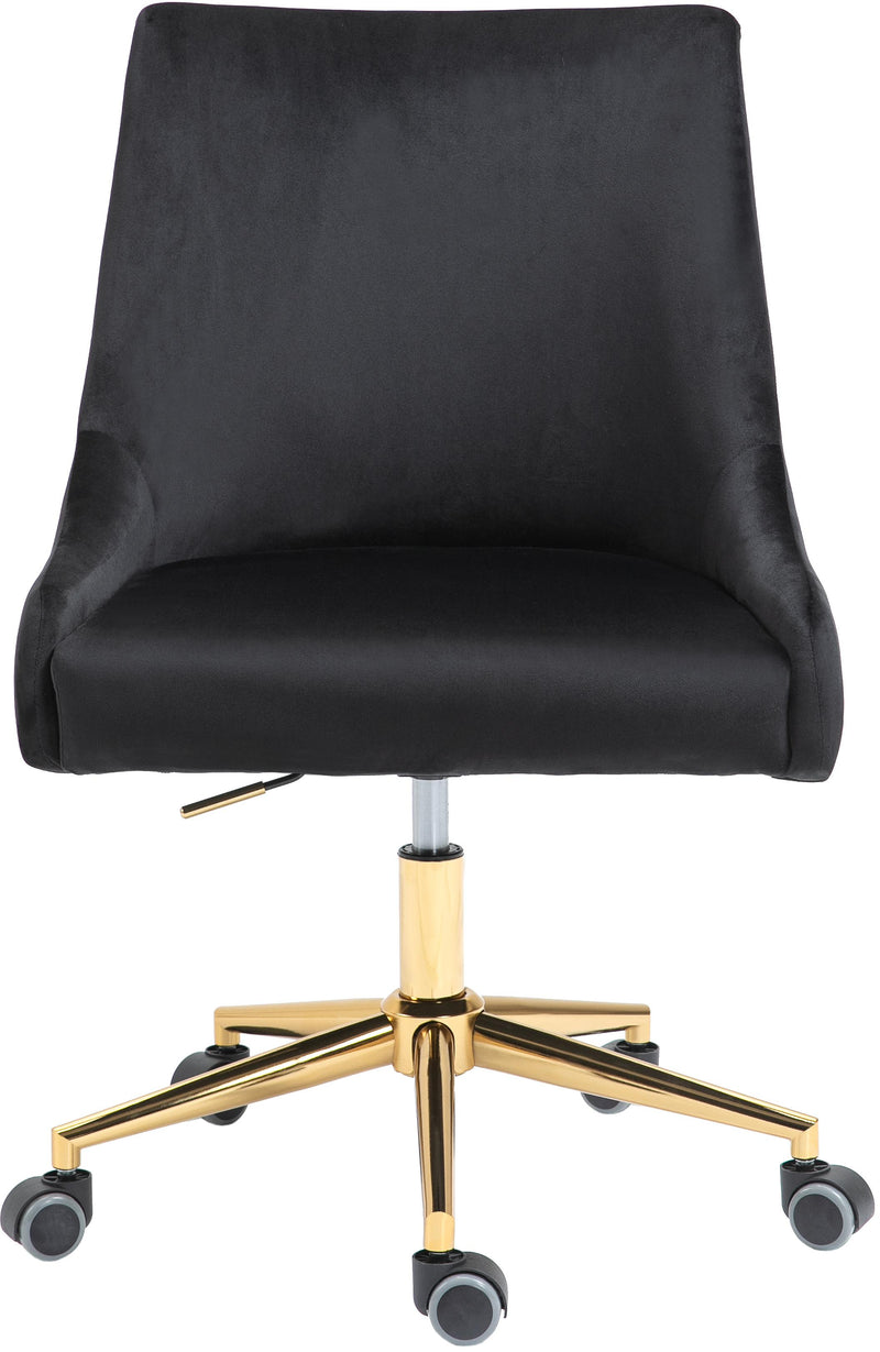 Karina Black Velvet Office Chair