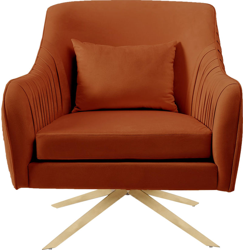 Paloma Cognac Velvet Accent Chair