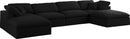 Serene Black Linen Fabric Deluxe Cloud Modular Sectional