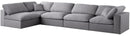 Serene Grey Linen Fabric Deluxe Cloud Modular Sectional