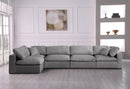 Serene Grey Linen Fabric Deluxe Cloud Modular Sectional