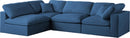 Plush Navy Velvet Standard Cloud Modular Sectional