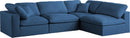 Plush Navy Velvet Standard Cloud Modular Sectional
