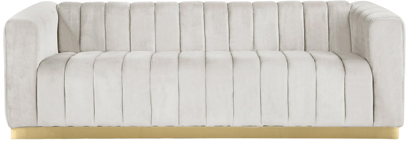 Marlon Cream Velvet Sofa