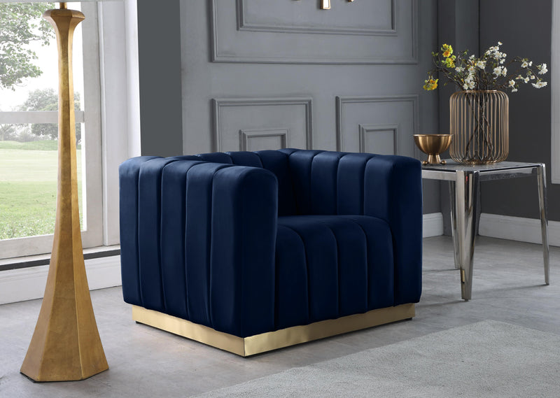 Marlon Navy Velvet Chair