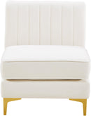Alina Cream Velvet Armless Chair