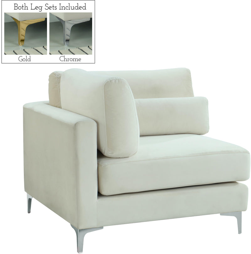 Julia Cream Velvet Modular Corner Chair