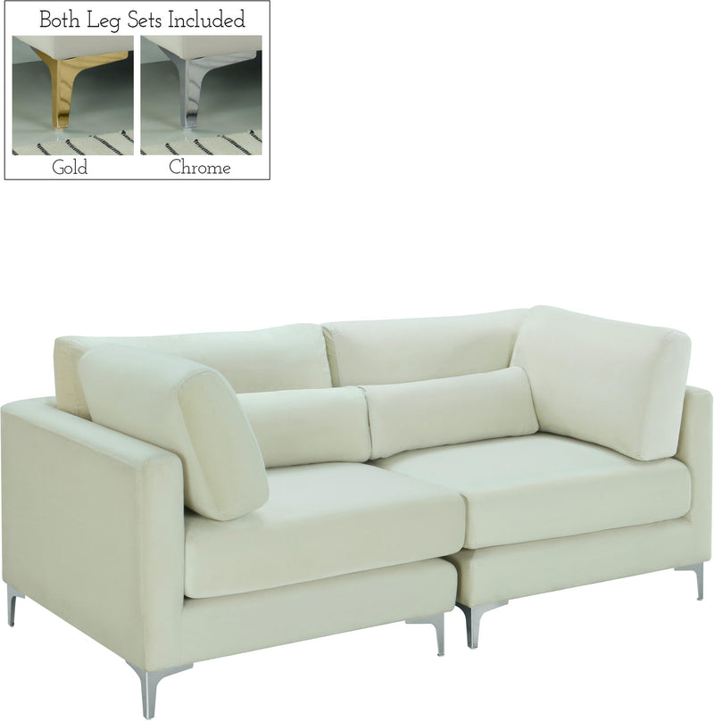 Julia Cream Velvet Modular Sofa