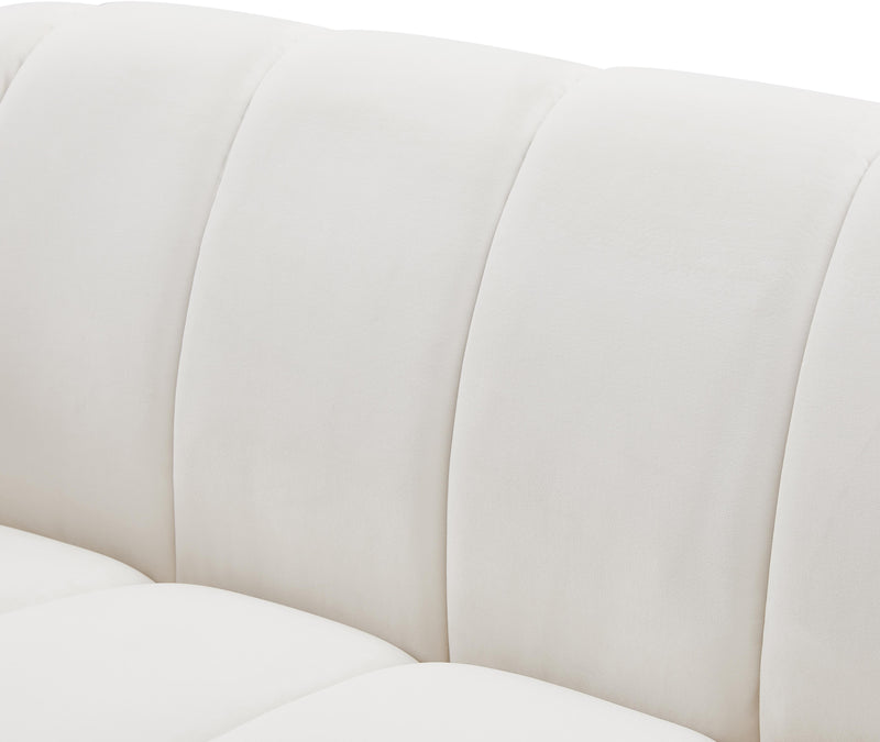 Elijah Cream Velvet Loveseat