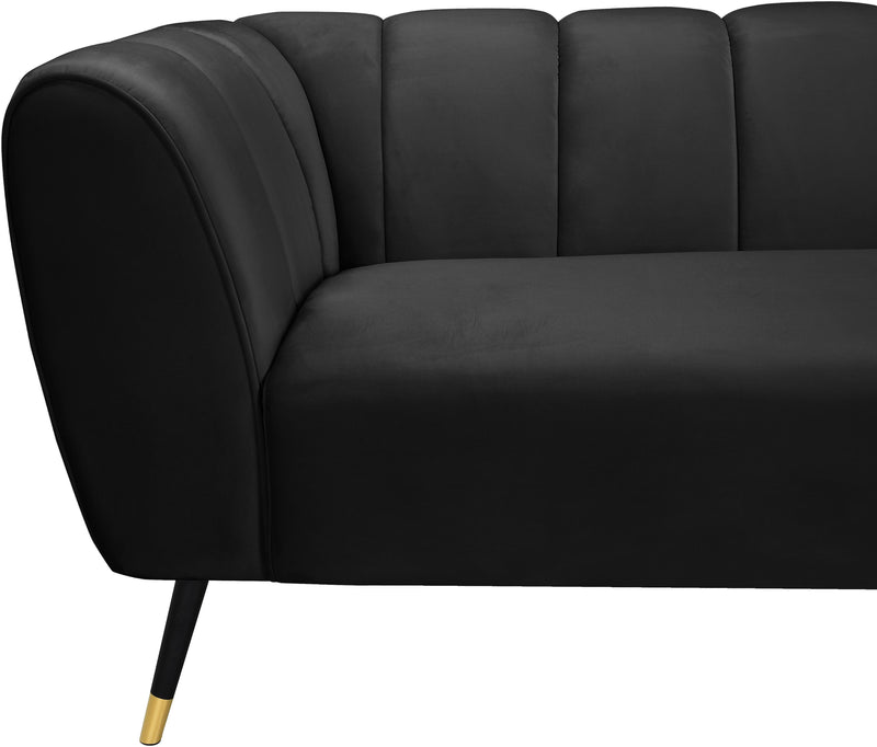 Beaumont Black Velvet Loveseat