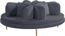 Circlet Grey Velvet Round Sofa Settee image