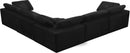 Cozy Black Velvet Cloud Modular Sectional