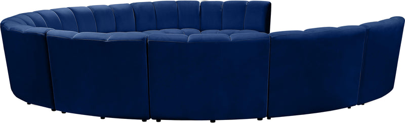 Infinity Navy Velvet 10pc. Modular Sectional