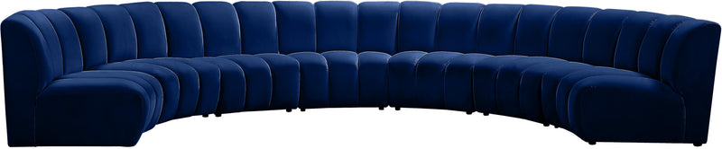 Infinity Navy Velvet 7pc. Modular Sectional image