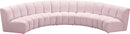Infinity Pink Velvet 5pc. Modular Sectional