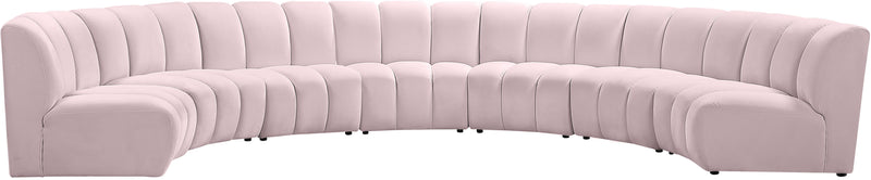 Infinity Pink Velvet 7pc. Modular Sectional image