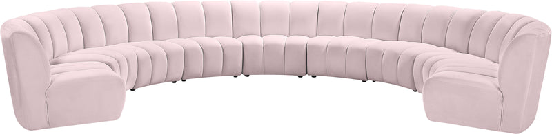 Infinity Pink Velvet 9pc. Modular Sectional image