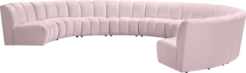 Infinity Pink Velvet 9pc. Modular Sectional