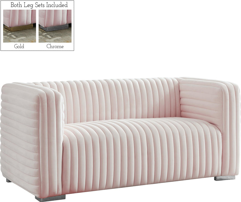 Ravish Pink Velvet Loveseat