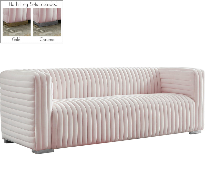 Ravish Pink Velvet Sofa