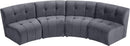 Limitless Grey Velvet 4pc. Modular Sectional