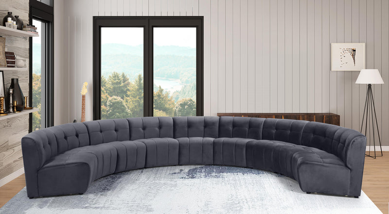 Limitless Grey Velvet 9pc. Modular Sectional