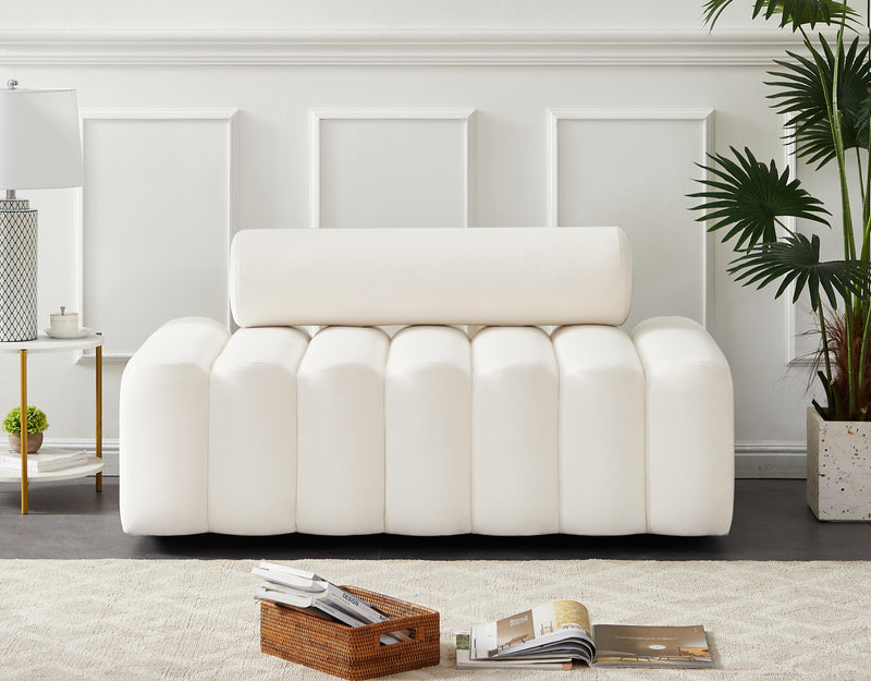 Melody Cream Velvet Loveseat