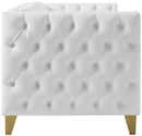 Michelle White Faux Leather Loveseat