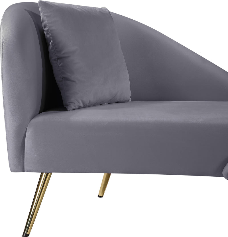 Nolan Grey Velvet Chaise