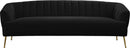 Tori Black Velvet Sofa