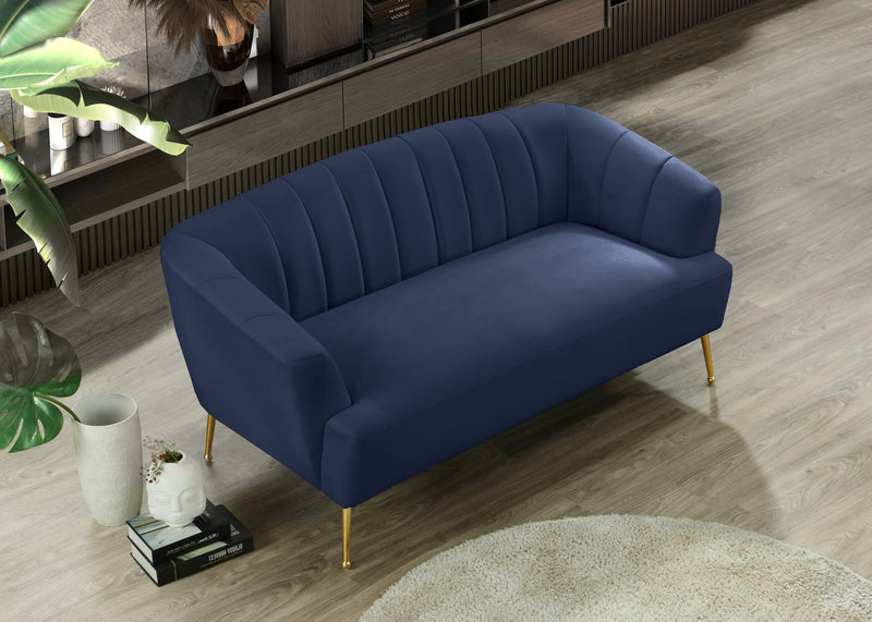 Tori Navy Velvet Loveseat