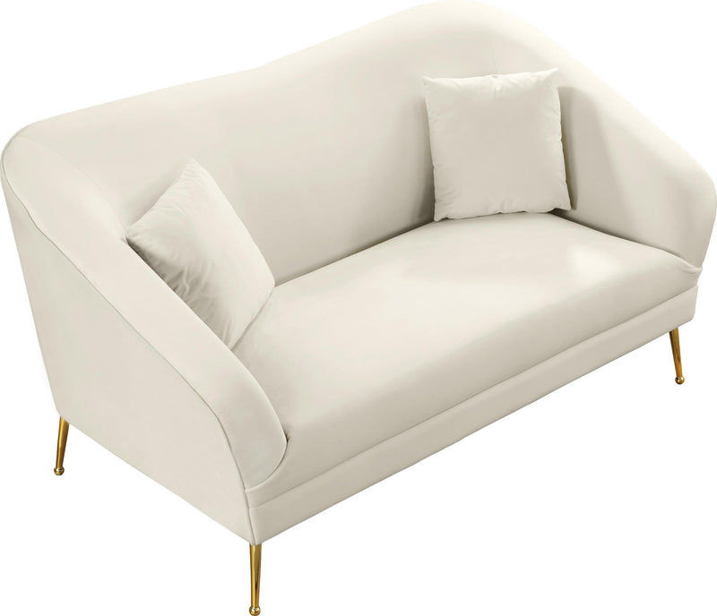 Hermosa Cream Velvet Loveseat