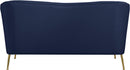 Hermosa Navy Velvet Loveseat