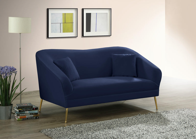 Hermosa Navy Velvet Loveseat