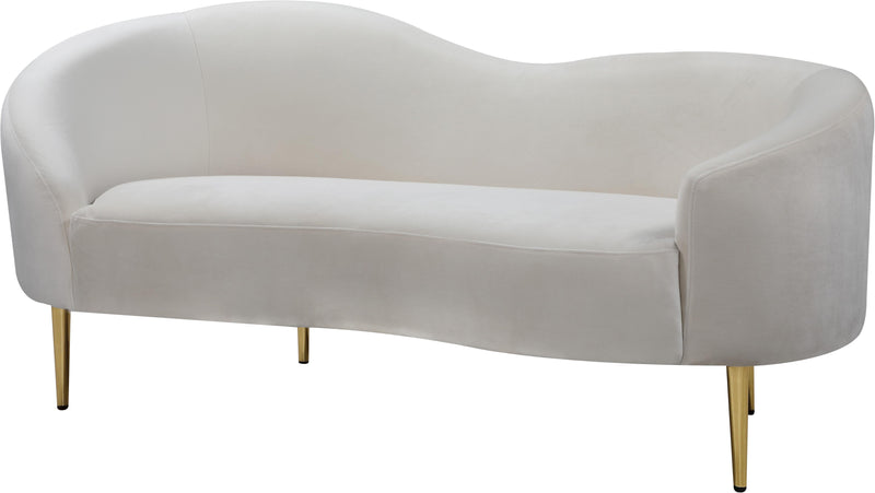 Ritz Cream Velvet Loveseat image