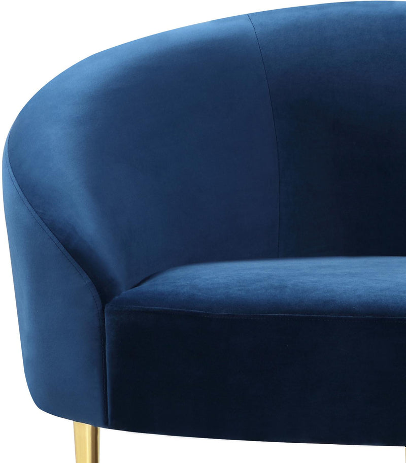 Ritz Navy Velvet Loveseat