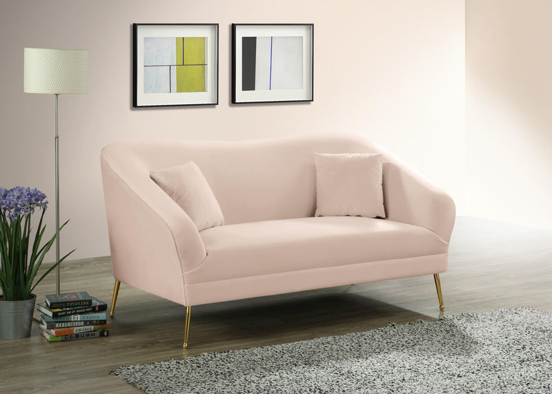 Hermosa Pink Velvet Loveseat