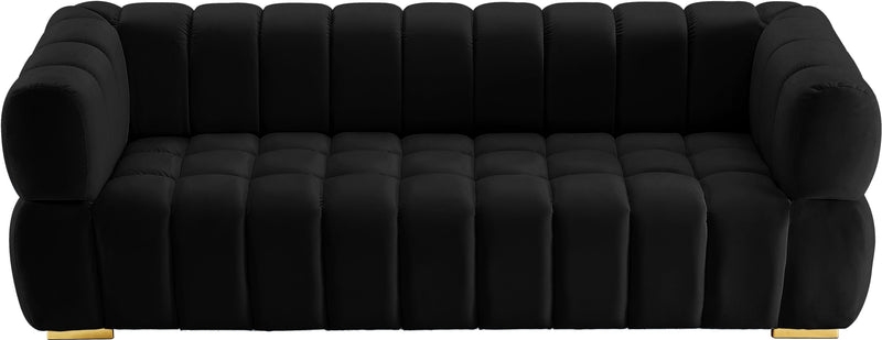 Gwen Black Velvet Sofa