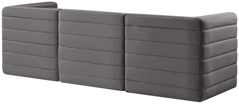 Quincy Grey Velvet Modular Sofa