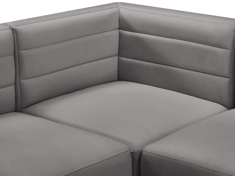 Quincy Grey Velvet Modular Sectional