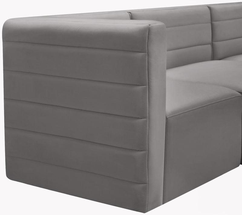 Quincy Grey Velvet Modular Sofa