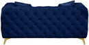 Kingdom Navy Velvet Loveseat