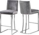 Heidi Grey Velvet Stool image