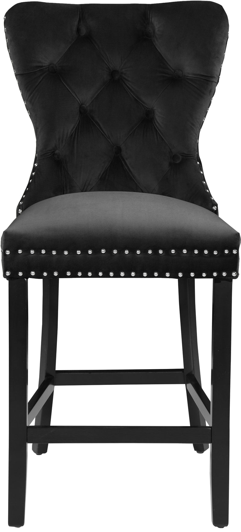 Nikki Black Velvet Stool