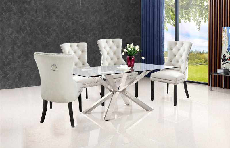 Nikki Cream Velvet Dining Chair