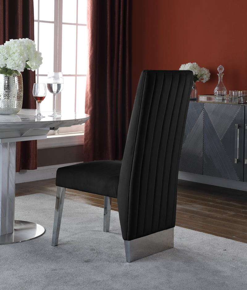 Porsha Black Velvet Dining Chair