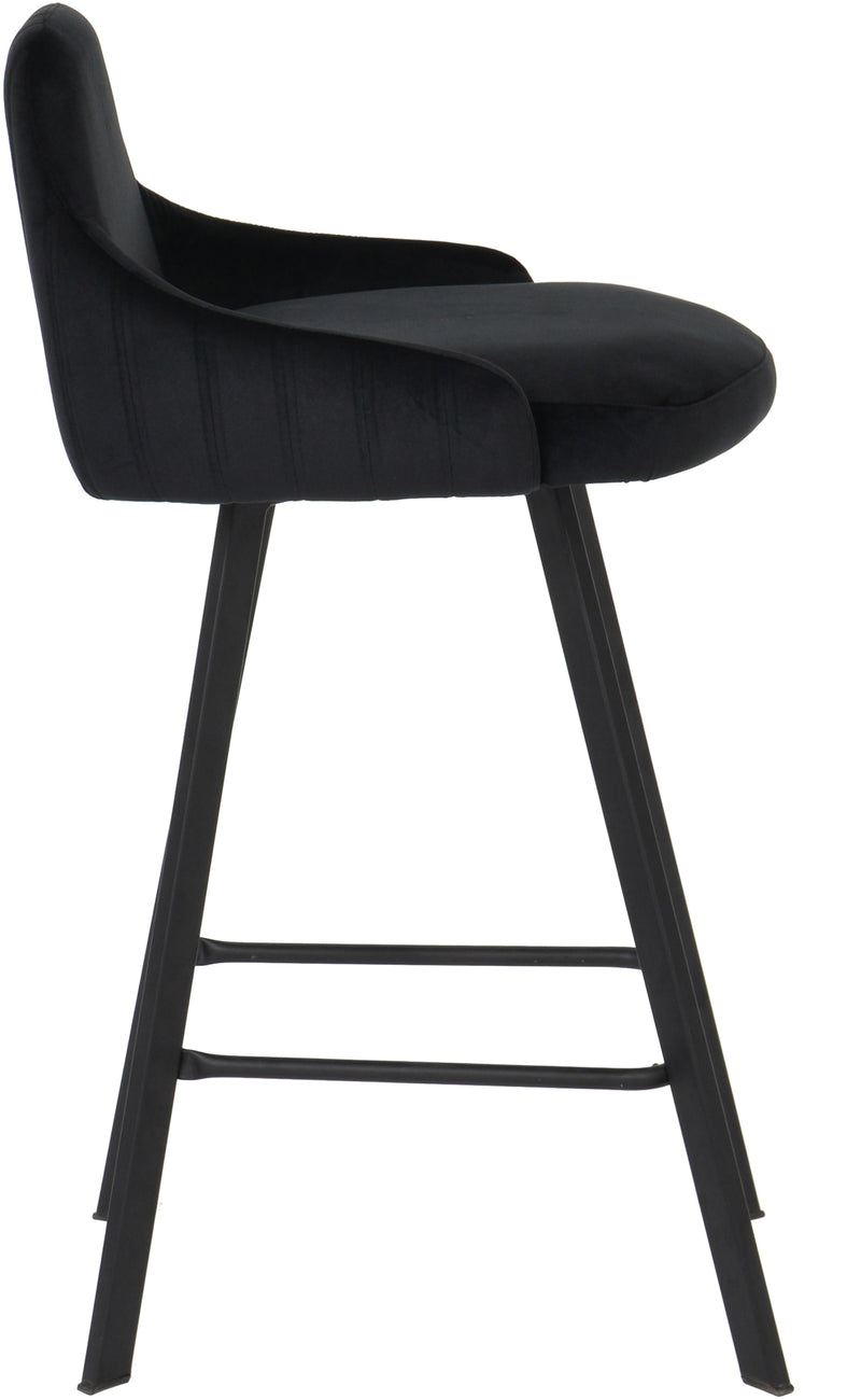 Viviene Black Velvet Stool