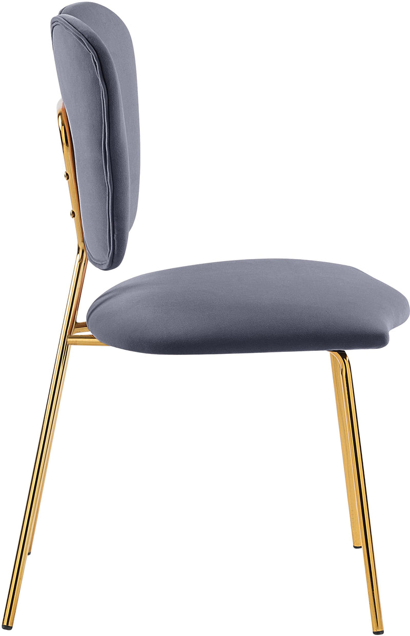 Angel Grey Velvet Dining Chair