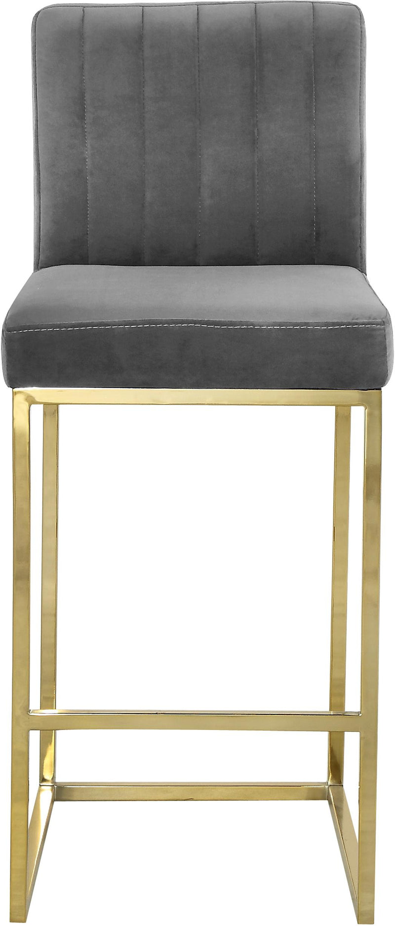 Giselle Grey Velvet Stool